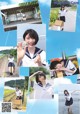 A collage of photos of a woman in a school uniform.